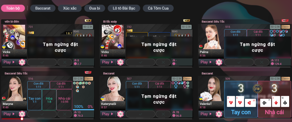 Sản phẩm casino live K89BET đa dạng và hấp dẫn